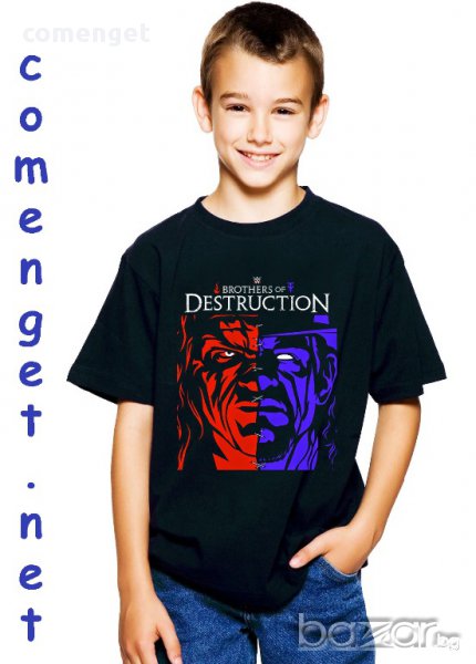 WWE! Детски кеч тениски KANE & UNDERTAKER BROTHERS OF DESTRUCTION! Поръчай модел с твоя идея!, снимка 1