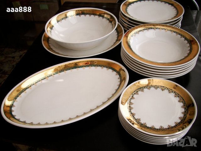 Луксозен сервиз за хранене Haas & Czjzek Карловарски порцелан  Бохемия, снимка 2 - Сервизи - 23702570