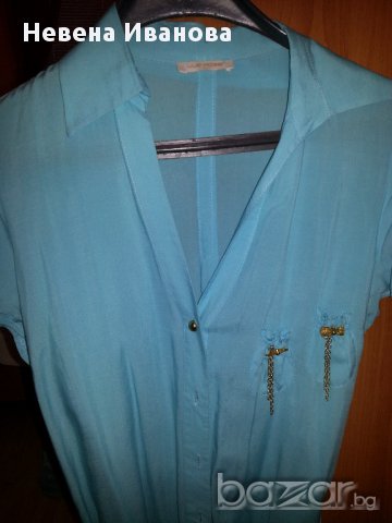 Дамска риза туника с къс ръкав и клин