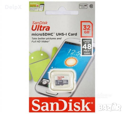 MicroSD карта памет клас 10 SANDISK без адаптер 32GB, снимка 1 - Карти памет - 23201076