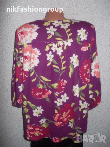 Свежа блуза на цветя Somona XL, 2XL размер, снимка 3 - Блузи с дълъг ръкав и пуловери - 22714242