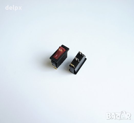 Ключ с 2 положения светещ червен 250V 15A 28x11mm, снимка 1 - Ключове, контакти, щепсели - 23360134