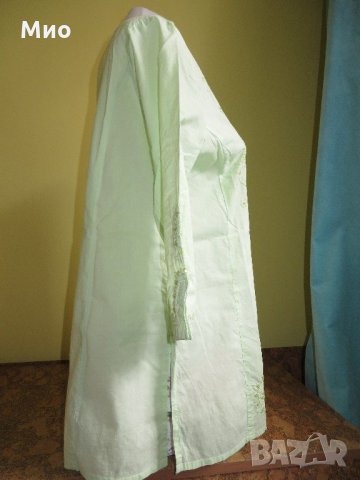 ANDREA, памучна риза с бродерии, 40 (L), резеда, снимка 2 - Ризи - 21514182