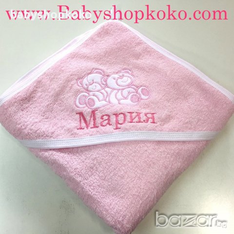 Бебешка хавлия с качулка бродерия, снимка 3 - Хавлии и халати - 12106831