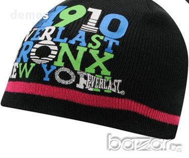 Нова шапка за 5-6 годишно момче EVERLAST в черно с щампа, снимка 3 - Шапки, шалове и ръкавици - 10778334