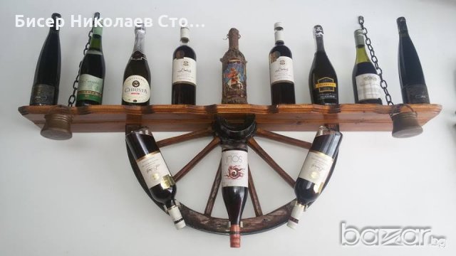 Рафт-етажерка за вино от колело на каруца!, снимка 7 - Декорация за дома - 20488978