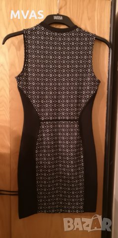 Нова - 30% къса рокля H&M черно бяла XS S, снимка 4 - Рокли - 25517858