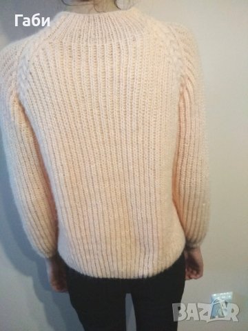 Ръчно плетен пуловер с реглан ръкав, снимка 5 - Блузи с дълъг ръкав и пуловери - 25166757