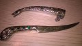 Turkiye-нож с кания-метални-19см-внос швеицария, снимка 1 - Антикварни и старинни предмети - 15882661