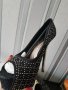 Нови елегантни,  официални обувки с диамантени детайли, ток с платфарма - 38,39 номер, снимка 3