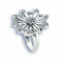 НОВ! сребърен пръстен с циркони / размер №56, снимка 1 - Пръстени - 17241668