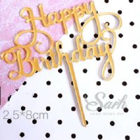 3 разцветки ръкописен Happy Birthday твърд Акрил топер за торта украса декорация надпис Рожден ден, снимка 2 - Други - 22835106
