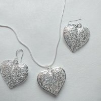 Сребърен комплект "Любов ", снимка 1 - Бижутерийни комплекти - 23869454