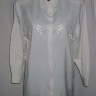 Дамска копринена риза тип туника със сатенени бродерии / голям размер , снимка 1 - Ризи - 17252272