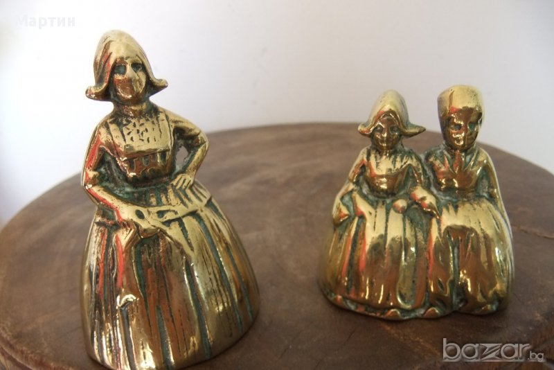  Колекционерски масивни бронзови камбанки - 2 бр.- 12см. - 9см.  (00003), снимка 1