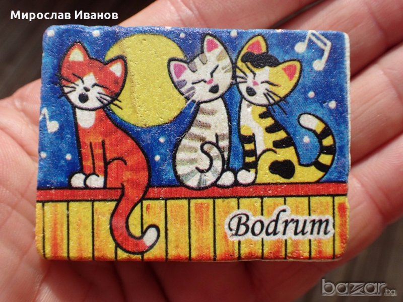 каменен магнит Три котенца от Бодрум , снимка 1
