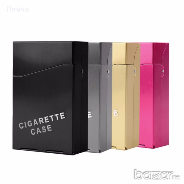 Кутия за цигари, метална цигарена табакера 80 мм с копче и пружина, снимка 1