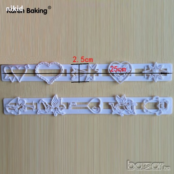 #Р4 сърца ангели мече Свети Валентин резци релси борд кант декорация торта, снимка 1