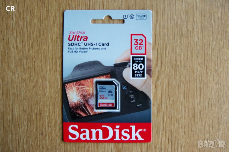 SanDisk Ultra SDHC 32GB UHS-I Class 10 80MB/s карта памет, снимка 1