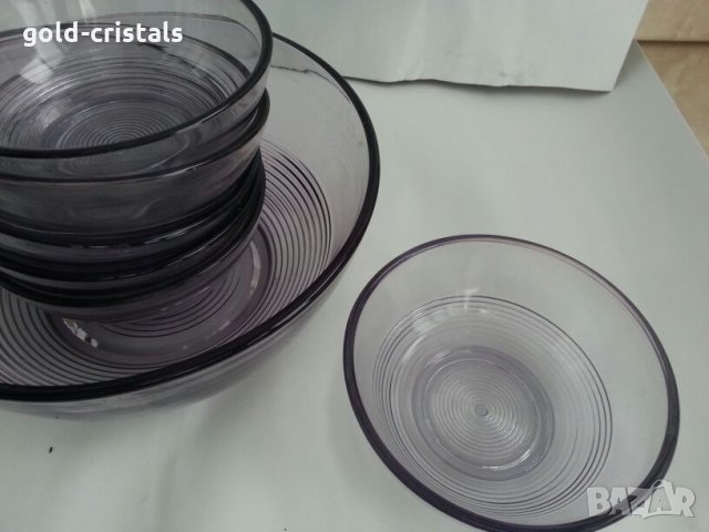 Стъклени купички и купа, снимка 9 - Антикварни и старинни предмети - 25525683