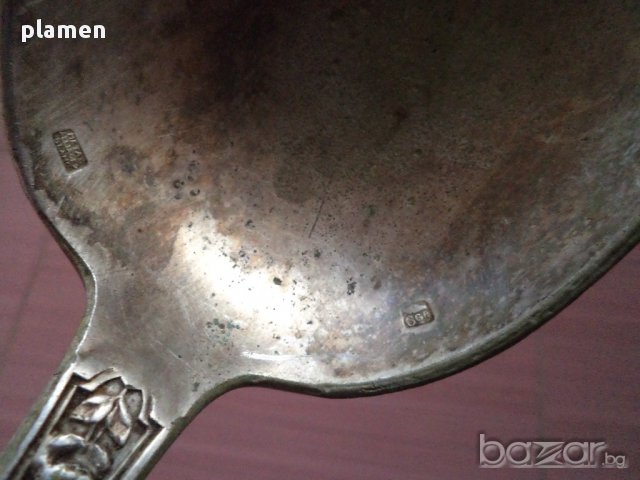 Посребрена голяма лъжица с маркировки, снимка 7 - Антикварни и старинни предмети - 17300959