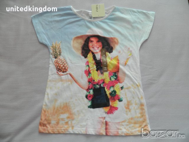 Zara - чисто нова детска блузка с момиченце 