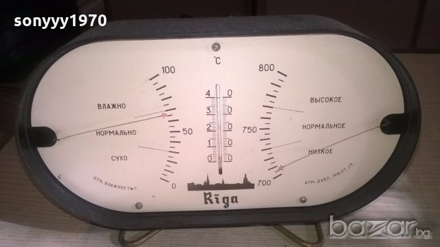 ретро колекция-рига-ретро хидро/барометър-22х13х5см, снимка 2 - Антикварни и старинни предмети - 19544082