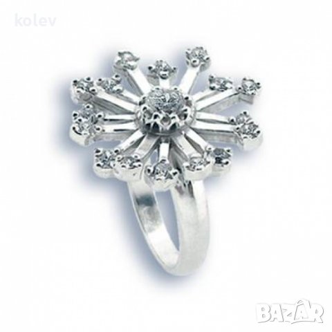  сребърен пръстен с циркони / размер №51, снимка 1 - Пръстени - 17241722