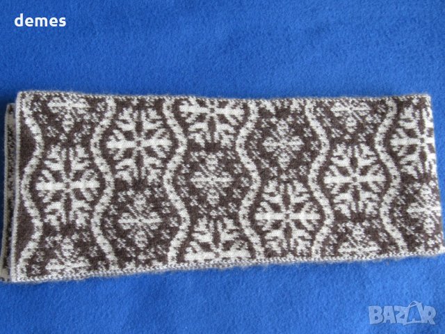  Шал в алпийска шарка, 100% органична вълна , Монголия-6