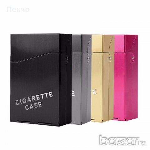 Кутия за цигари, метална цигарена табакера 80 мм с копче и пружина, снимка 1 - Табакери - 17213522