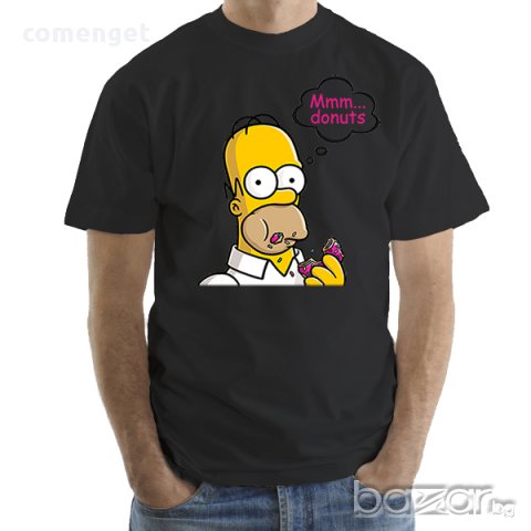 NEW! HOMER ХОУМЪР SIMPSON DONUT мъжка тениска! Поръчай модел с твоя снимка!, снимка 4 - Тениски - 12587393