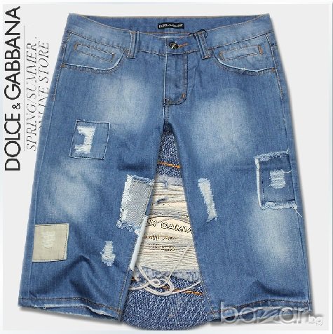 D&G Dolce and Gabbana Patch Metal Plate Мъжки Къси Дънки size 46 (30)