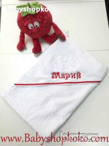 Бебешка хавлия с качулка бродерия, снимка 6 - Хавлии и халати - 12106831