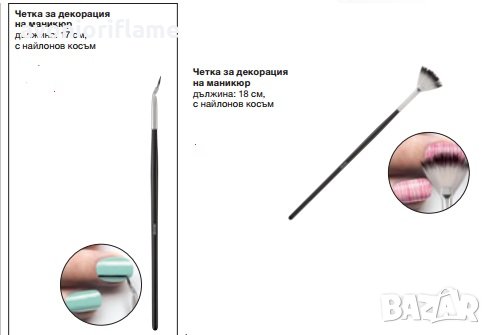 4 бр. Четки за декорация маникюр, снимка 2 - Продукти за маникюр - 26165272