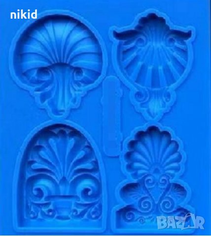 ОР51 Орнаменти 4 мотива силиконов молд форма декорация торта фондан шоколад и др, снимка 1 - Форми - 25442830