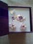 Сребърни обеци и пръстен Лилия, код 0723, снимка 1 - Бижутерийни комплекти - 8951803