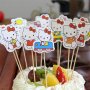 12 бр Коте Кити Hello Kitty топер клечки украса декор торта мъфини