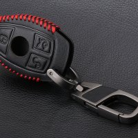 Кожен калъф, кейс ключодържател за автомобилен ключ Mercedes-Benz W203 W204 W205 W211 W212  CLK C180, снимка 3 - Аксесоари и консумативи - 20708741