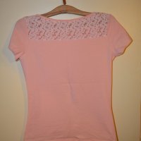 Блуза Esmara, бледо розова с дантела на гърба, снимка 2 - Тениски - 23897101