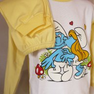 Плътна пижамка с горнище със сито печат и едноцветна долна част., снимка 1 - Детски пижами - 15905707