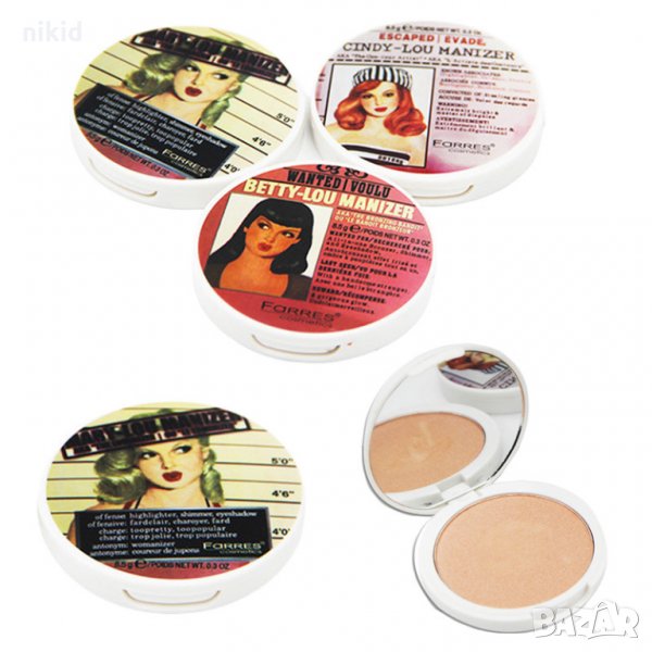 Mary Lou betty  cindy lou Manizer хайлайтер шиммер шимер бронзант сенки, снимка 1