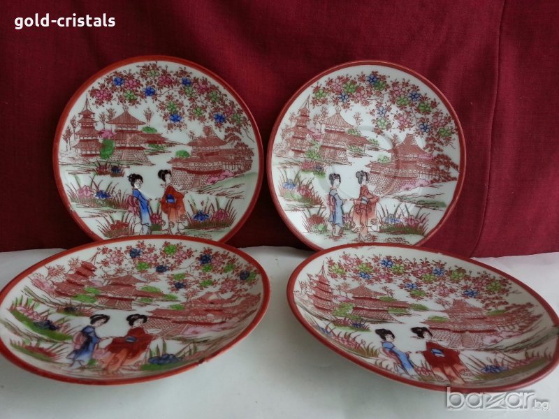 рисувани чинийки японски фин  порцелан , снимка 1