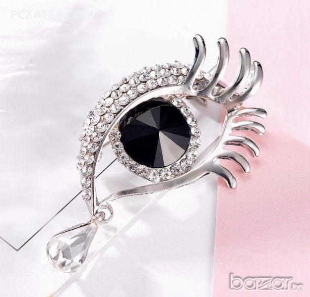 Брошка "Око" черна, снимка 1