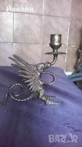 Два барокови свещници от бронз, снимка 2 - Антикварни и старинни предмети - 25658727