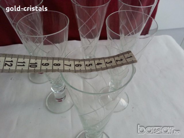 кристални чаши за шампанско гравирани , снимка 4 - Антикварни и старинни предмети - 20026884