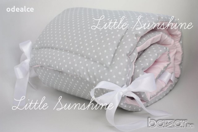 Обиколник Dearly мека защитна стена / борд протектор с различни височини за повдигнат матрак, снимка 1