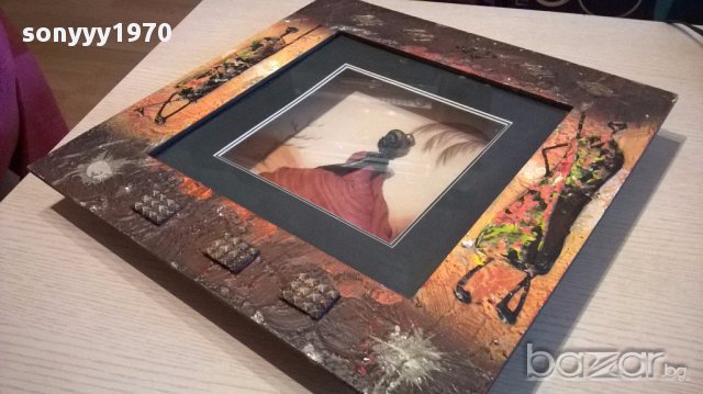 Картина/пластика 40/40см-made in france-внос швеицария, снимка 8 - Антикварни и старинни предмети - 14140966