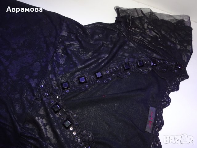 M/L размер Pina Fly блуза, черна, камъни – M/Lразмер, снимка 4 - Корсети, бюстиета, топове - 25034796
