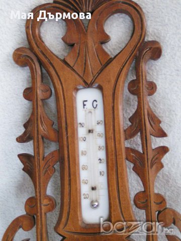 барометър с термометър, снимка 2 - Антикварни и старинни предмети - 17352358