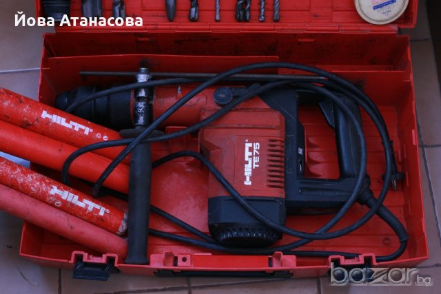 Продавам: Хилти ТЕ – 75  /мощно, с различни свредла /бургии/ , Адаптор , и  Шило 